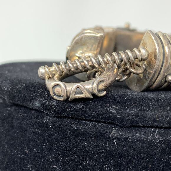 SOLD VTG DAC Deborah Armstrong Sterling Silver Iridescent Cabochon Toggle - Picture 3 of 6